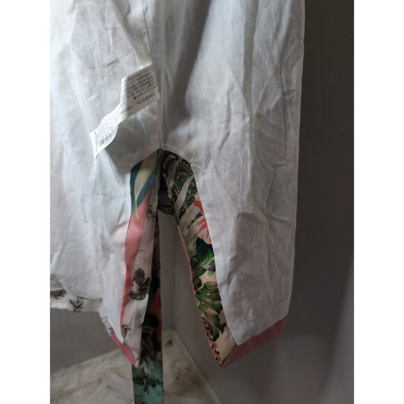 Zara Italian floral paisley tropical patchwork cardigan cover up lg - Picture 10 of 10